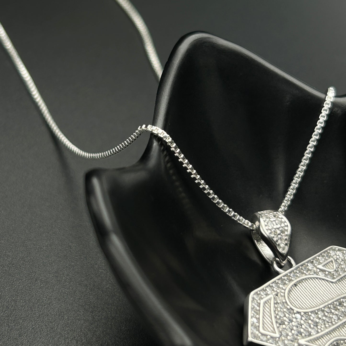 S Pendant and Chain - Silver Pendant for Men