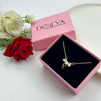 BOW necklace 18k White Gold Plated