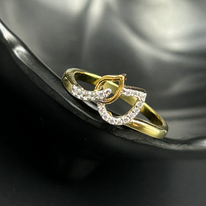 Two Leaf Diamond Ring