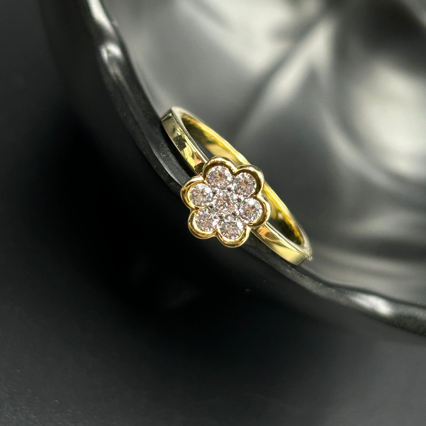 Bezel Floral Ring