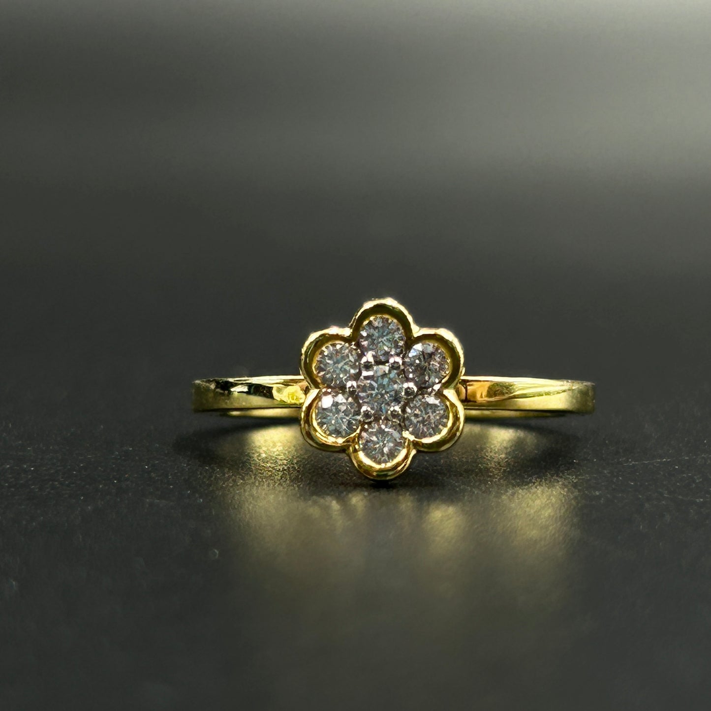 Bezel Floral Ring