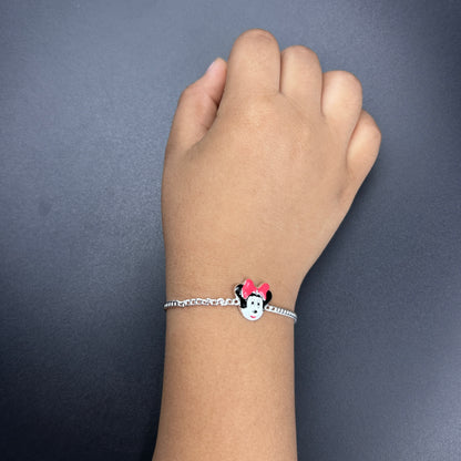 Pure Silver Cartoon Bracelet for Kids 5.5"