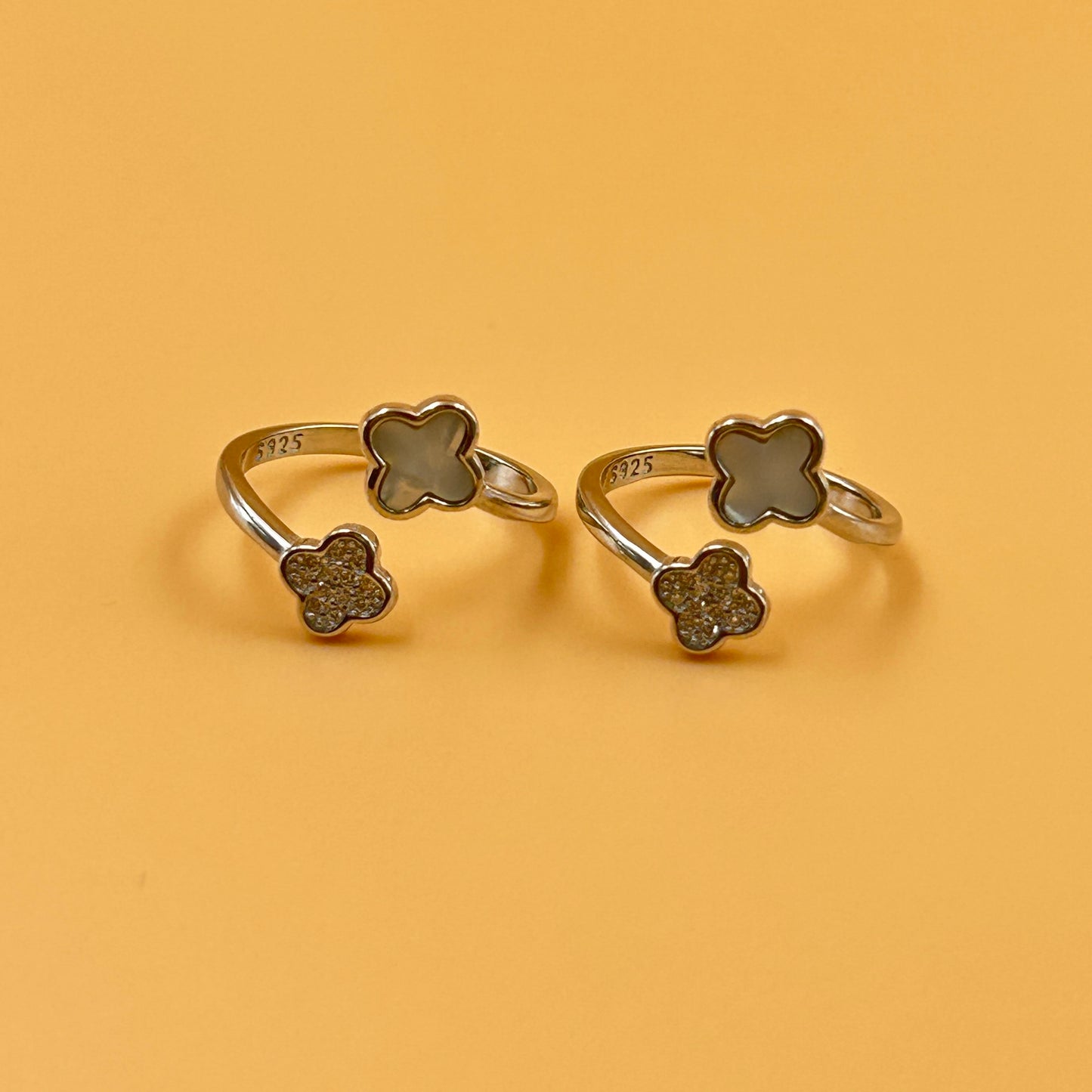 Silver Toe Ring -Clover Toe Ring