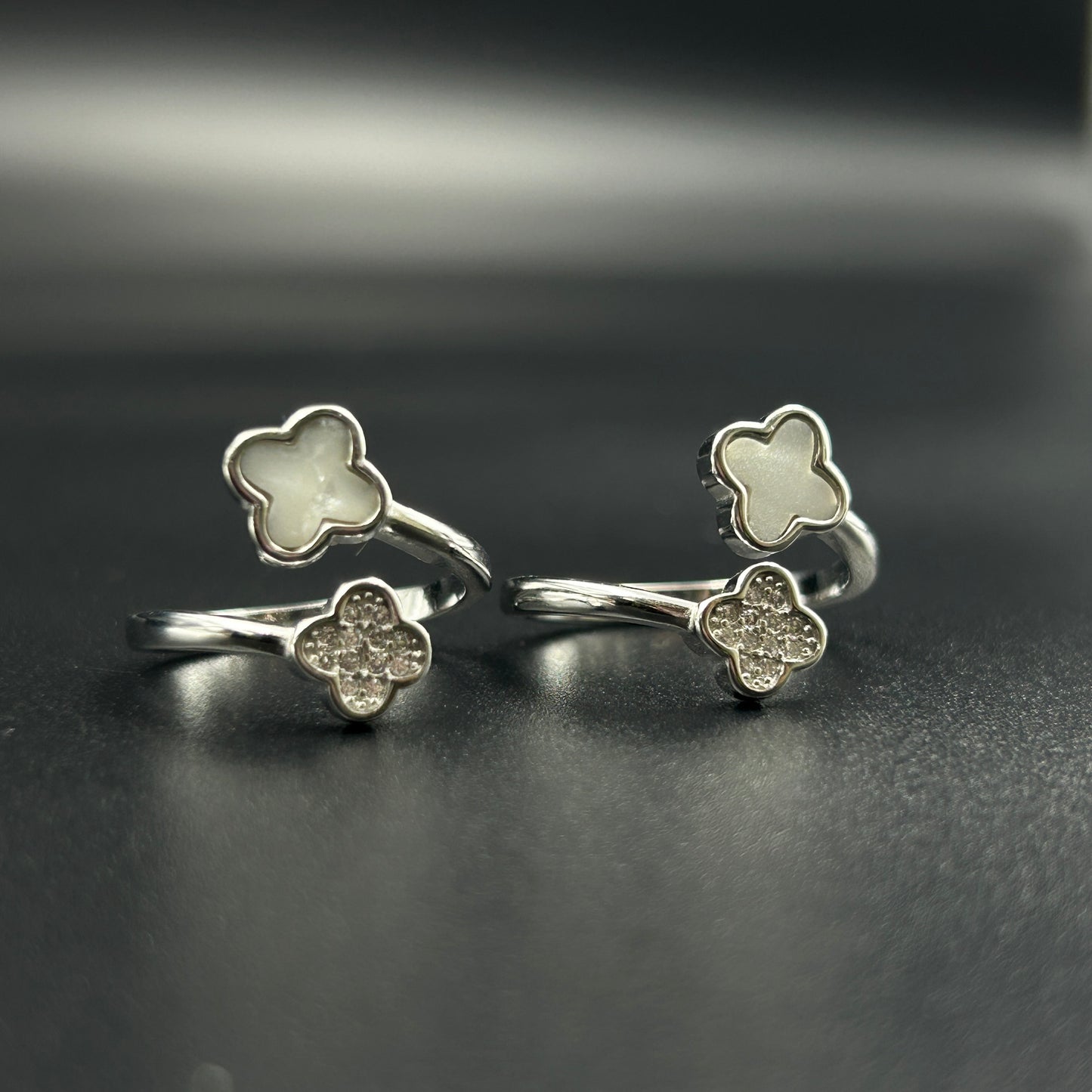 Silver Toe Ring -Clover Toe Ring