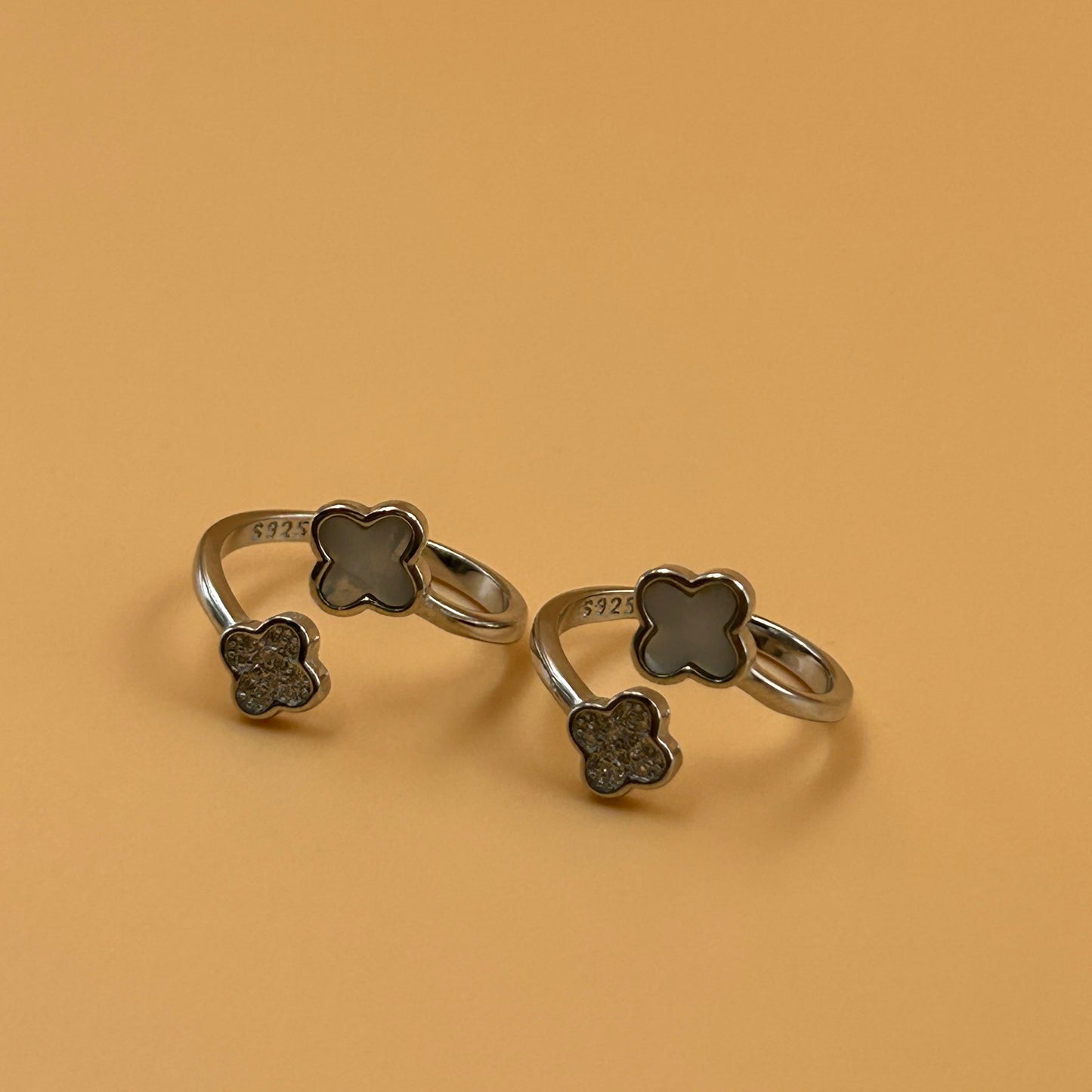Silver Toe Ring -Clover Toe Ring
