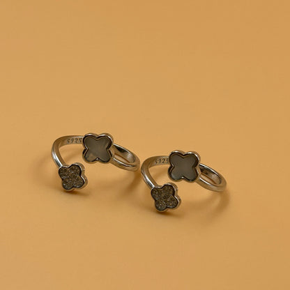 Silver Toe Ring -Clover Toe Ring