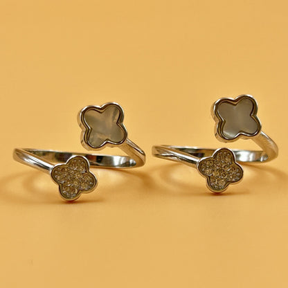 Silver Toe Ring -Clover Toe Ring