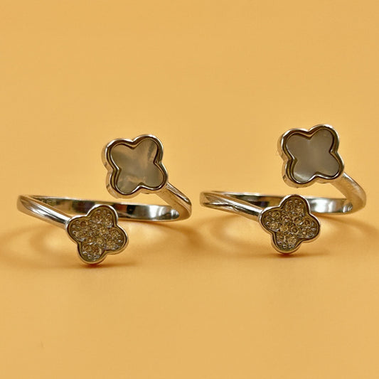 Silver Toe Ring -Clover Toe Ring