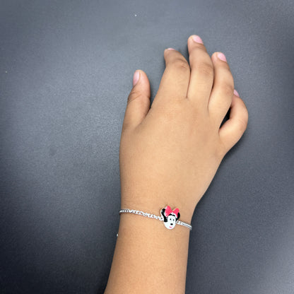 Pure Silver Cartoon Bracelet for Kids 5.5"