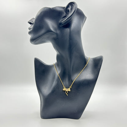 BOW necklace 18k White Gold Plated