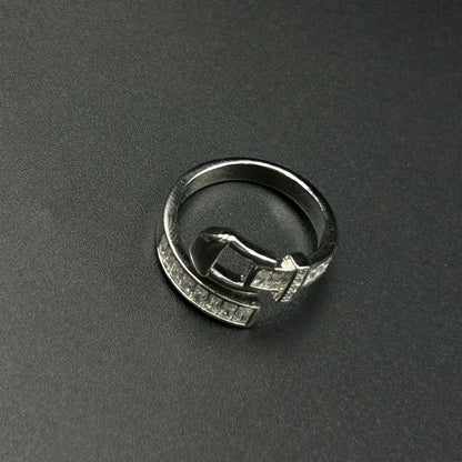 Belt Ring 18k white gold plated ring