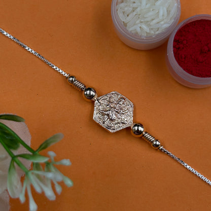 Rose Gold Ganesh Rakhi without Rudraksha