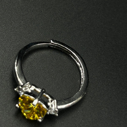 Women’s Yellow Diamond Ring 18k Gold Plated