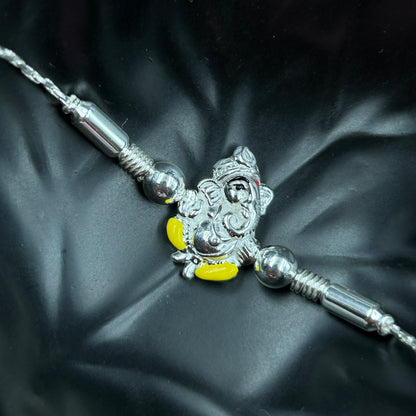 Pure Silver Ganpati Rakhi