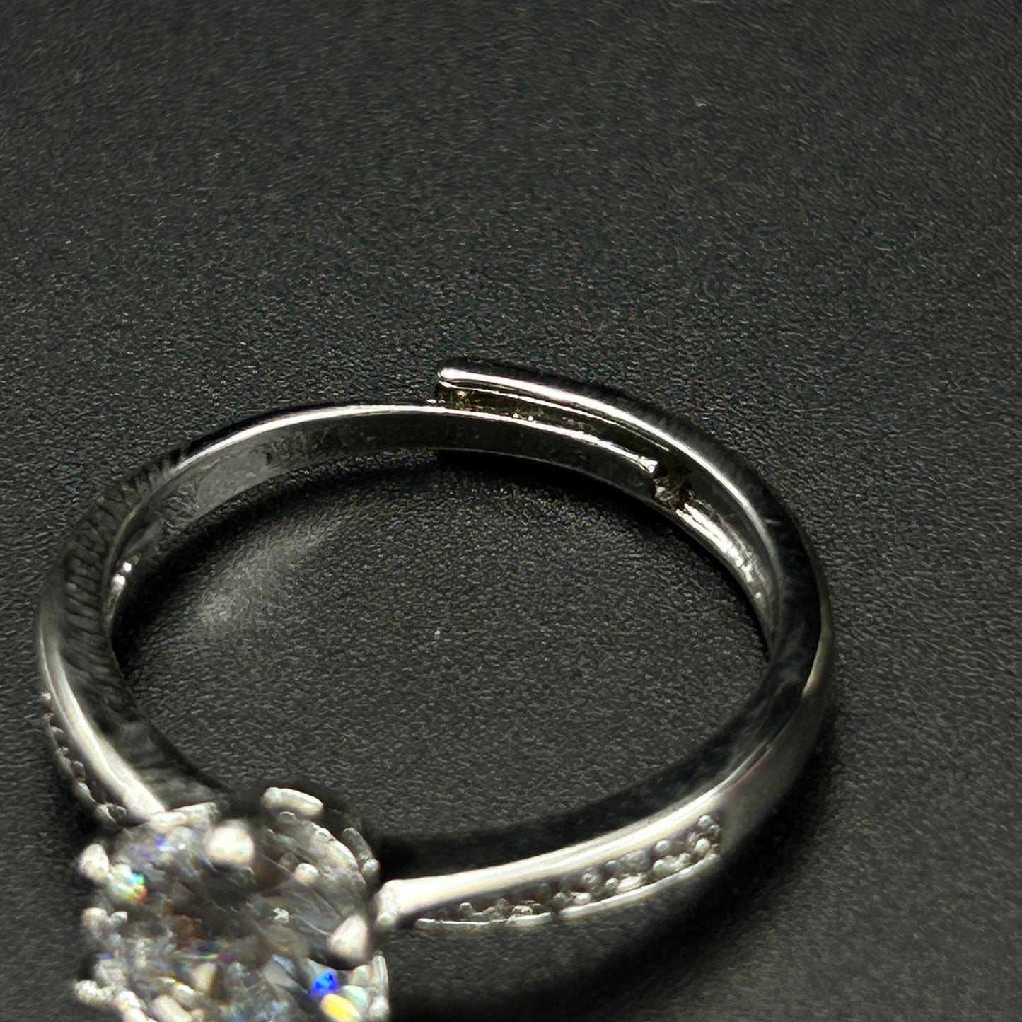 18k white gold plated ring