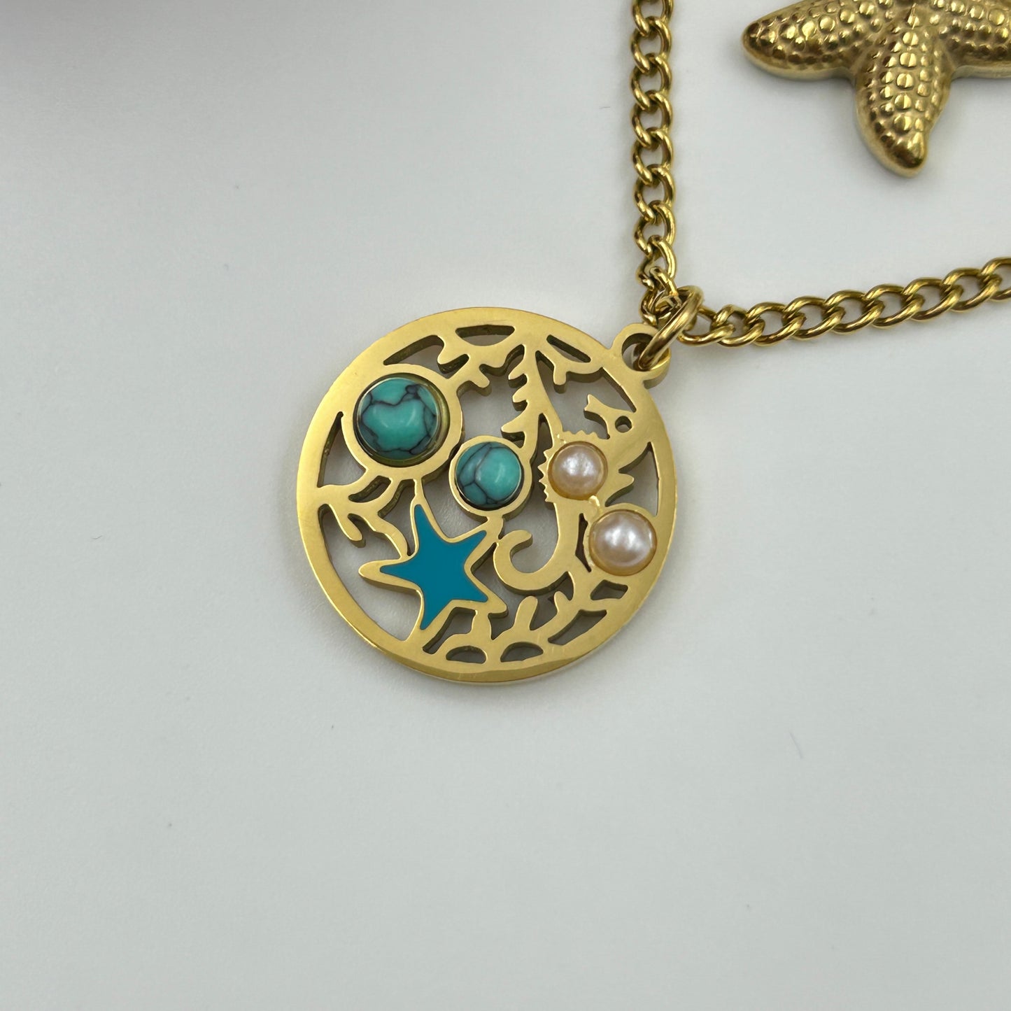 Star Necklace Two layer 18k gold plated