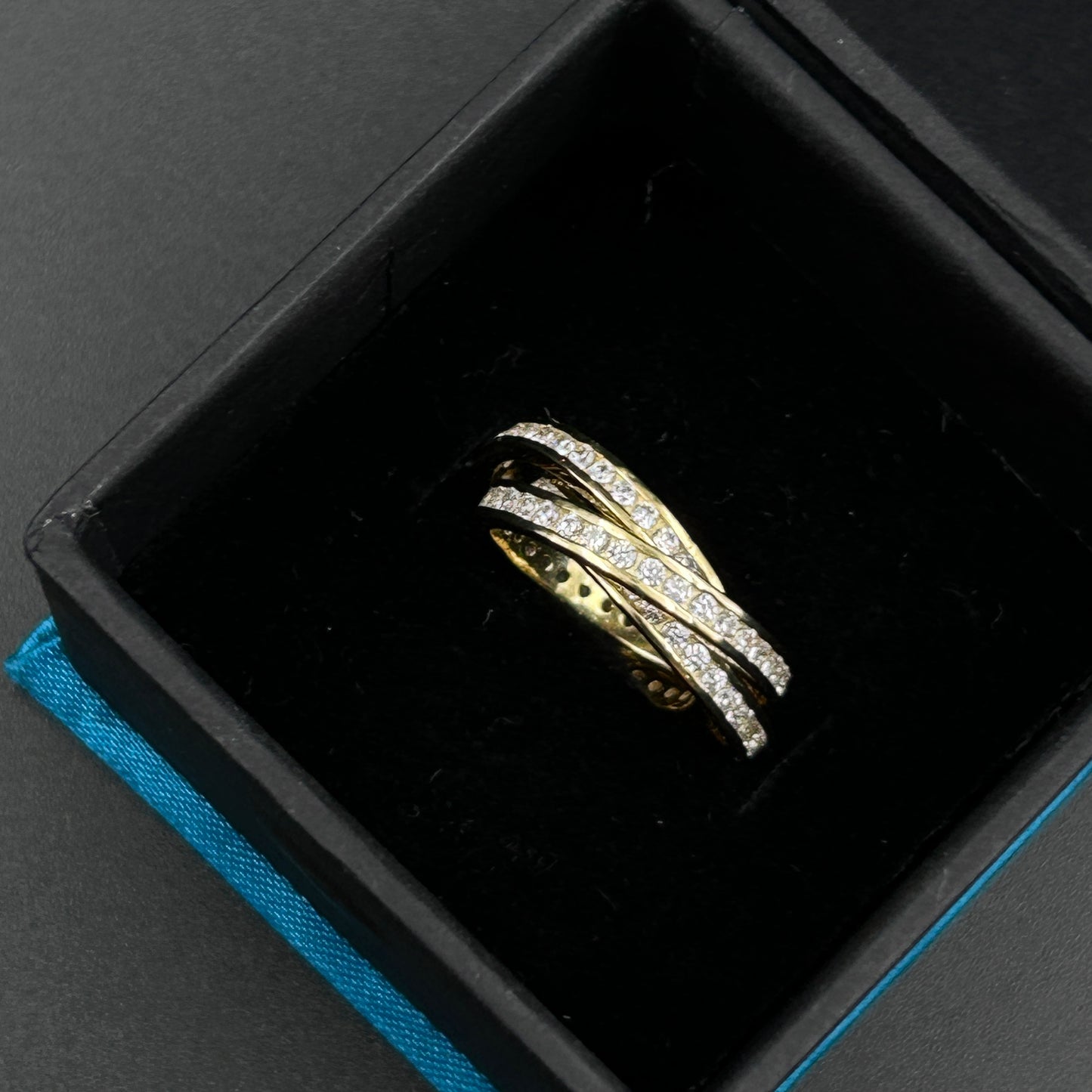 Yellow Gold TRINITY Ring - Pure Silver