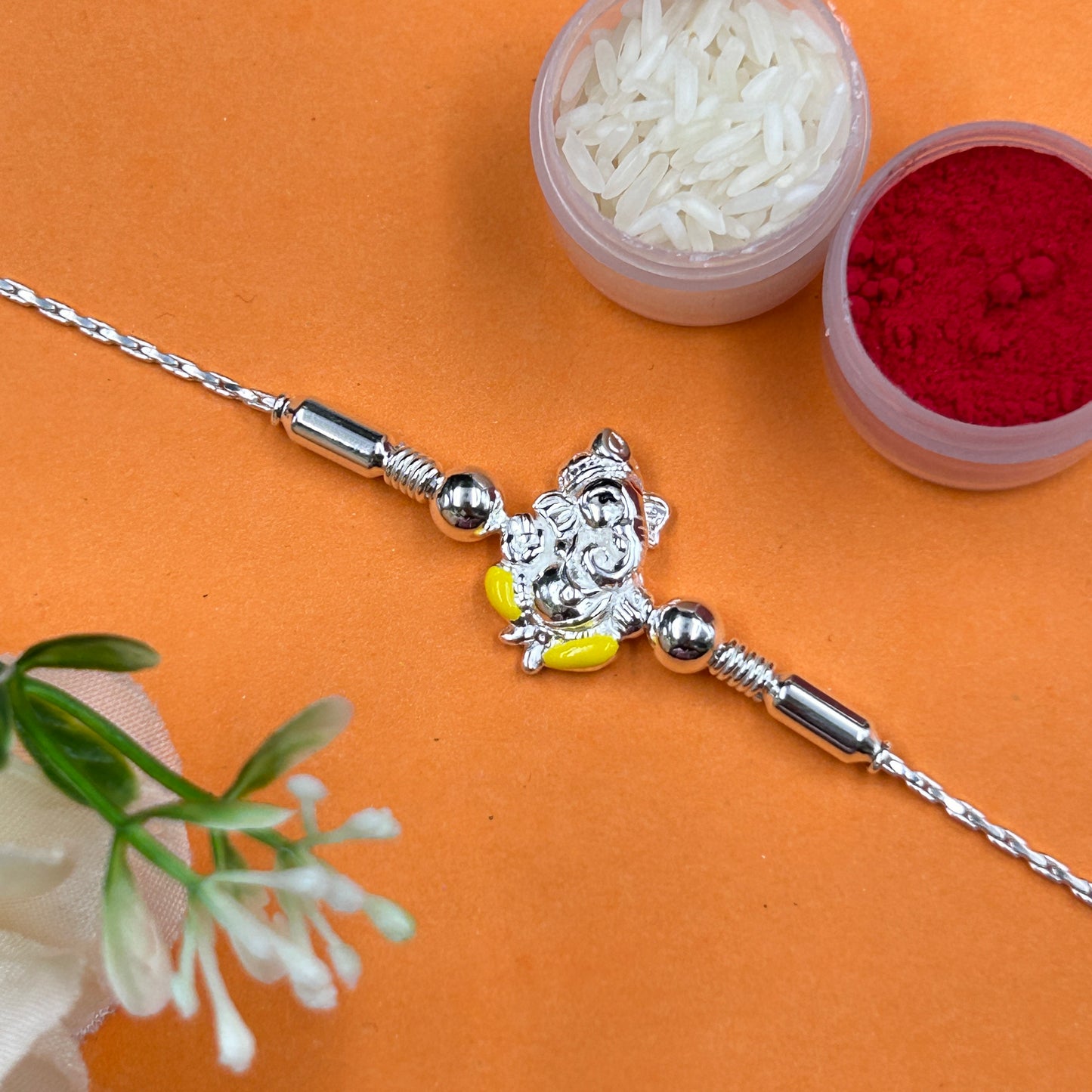 Pure Silver Ganpati Rakhi