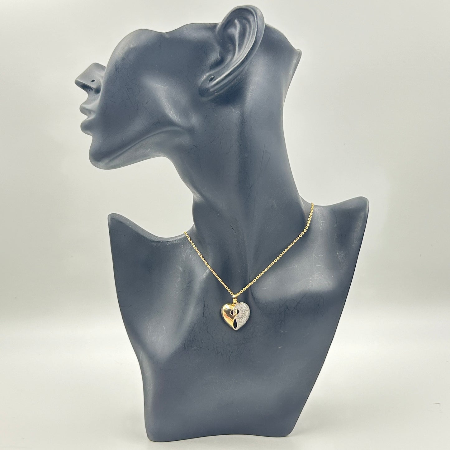 Two tone Heart Necklace 18k gold plated