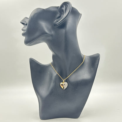 Two tone Heart Necklace 18k gold plated
