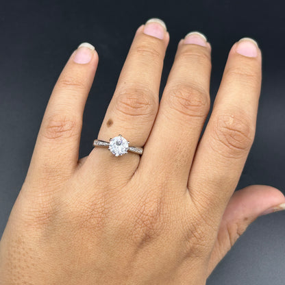 18k white gold plated ring