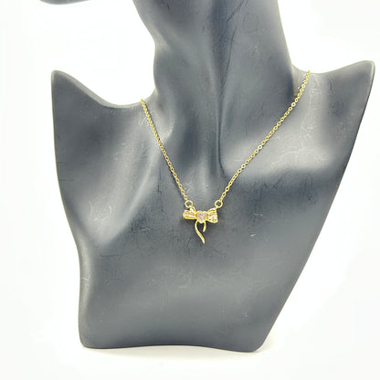 BOW necklace 18k White Gold Plated