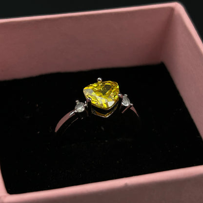 Women’s Yellow Diamond Ring 18k Gold Plated