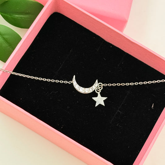 925 silver Moon and Star bracelet