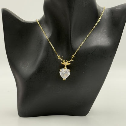 Deer Heart Necklace 18K Gold Plated Necklace