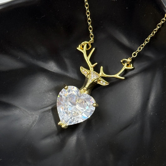 Deer Heart Necklace 18K Gold Plated Necklace
