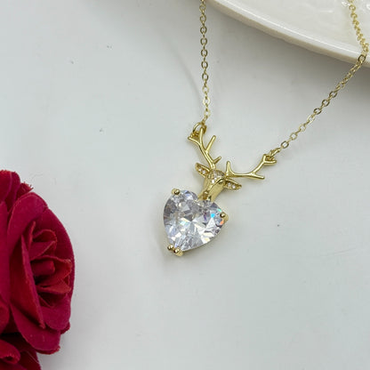 Deer Heart Necklace 18K Gold Plated Necklace