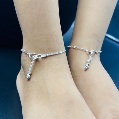 Baby Payal - Silver Baby Anklet 6"